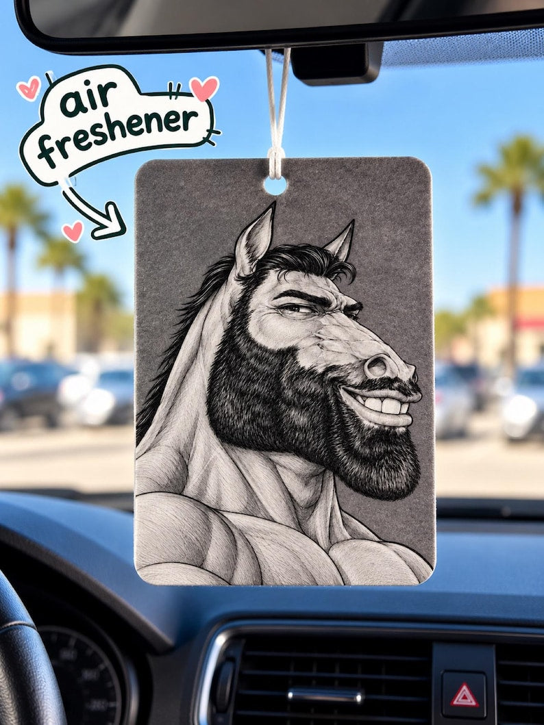 Bearded Horse Funny Meme Car Air Freshener